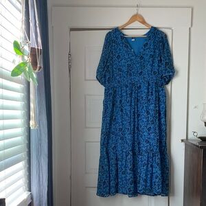 Old Navy Blue Floral Midi Dress